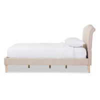 Baxton Studio BBT6571-Beige-Queen Fannie Queen Size Platform Bed
